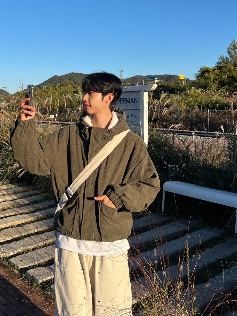 Moss Corduroy Hooded Jacket (3 Colors)