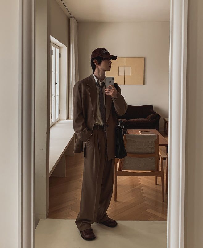 Tony Adjust Long Wide Slacks Blazer Set