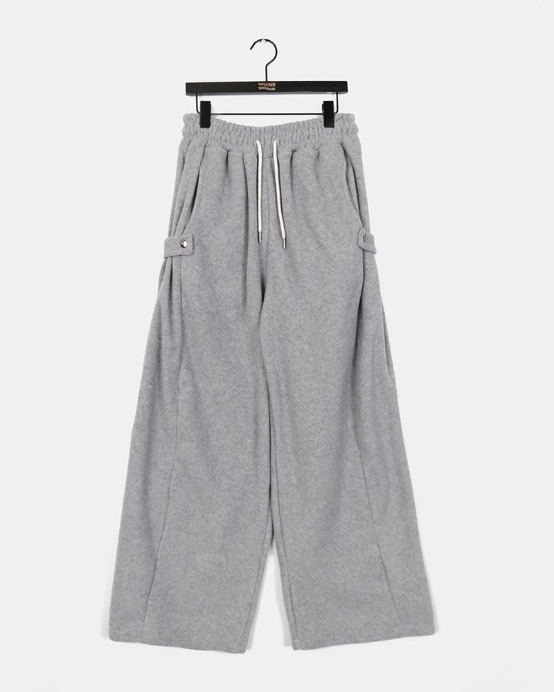 Pingti Side Snap Fleece Wide Pants