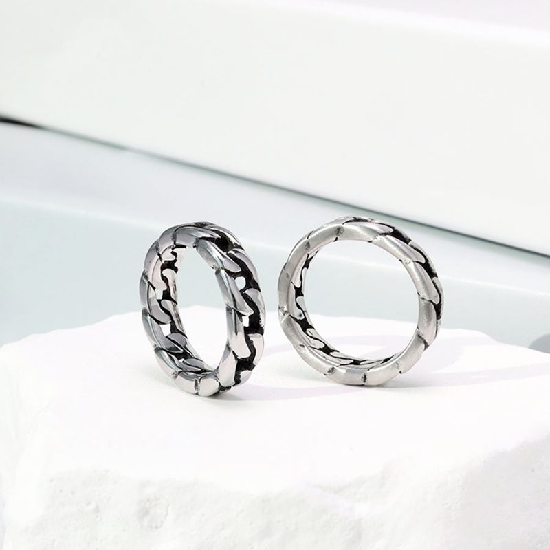Simple Oil Painting Chain Ring