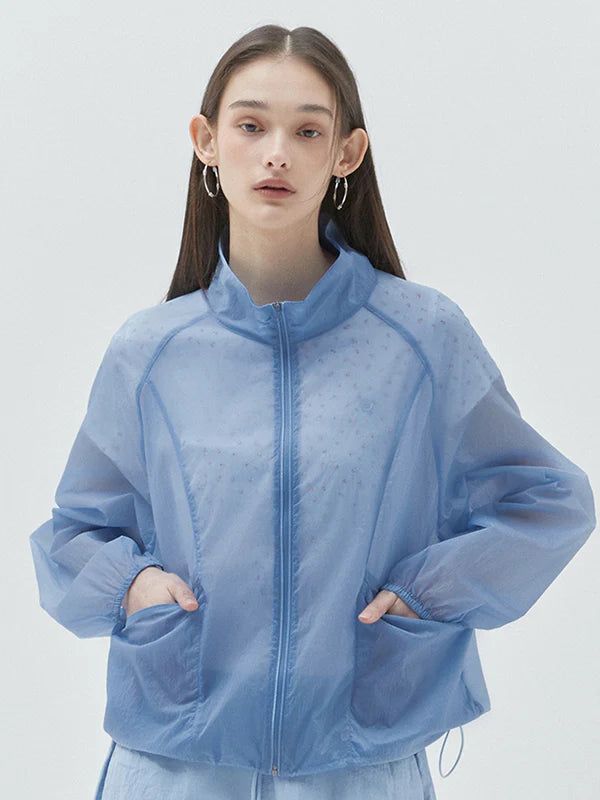 KIRSH（キルシー）の「KIRSH PLAIN ULTRALIGHT CROP WINDBREAK - LIGHT BLUE （Jackets/Outerwear）」
