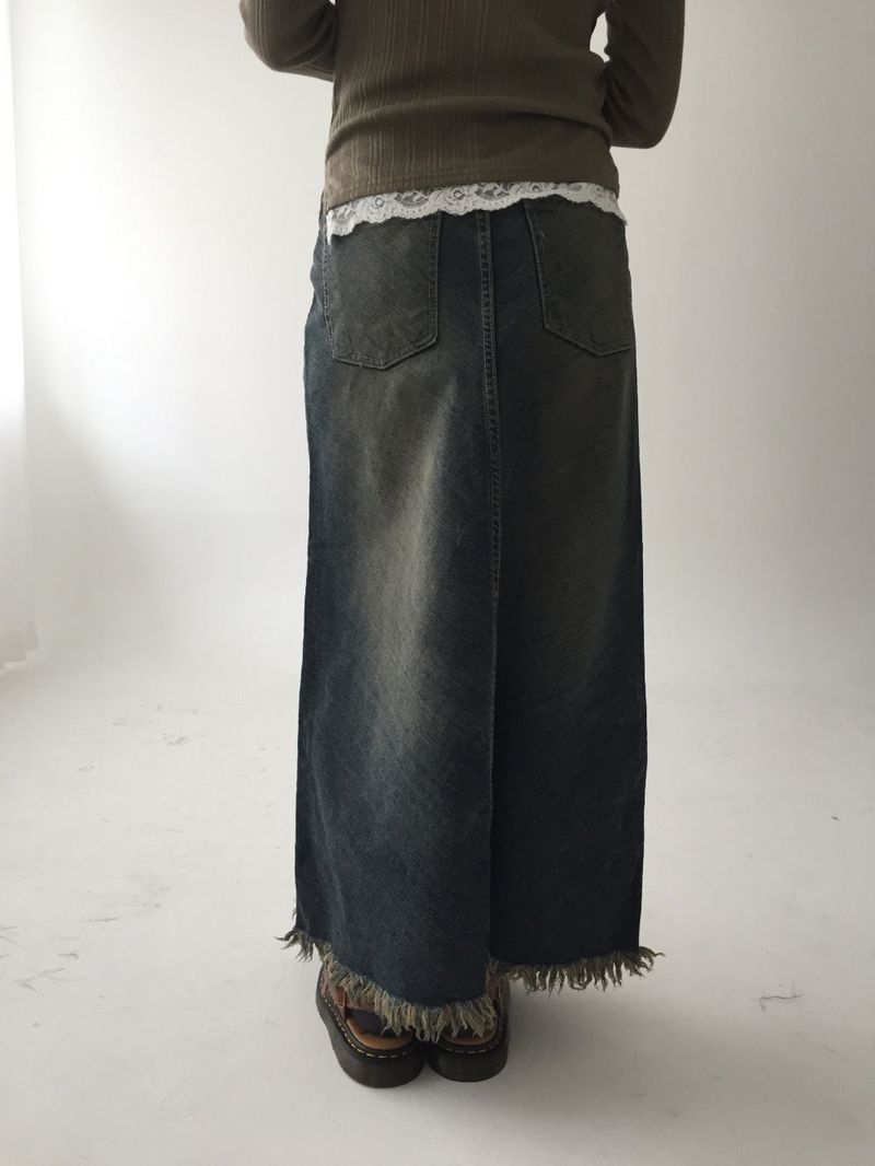 Denim maxi surgical long sk
