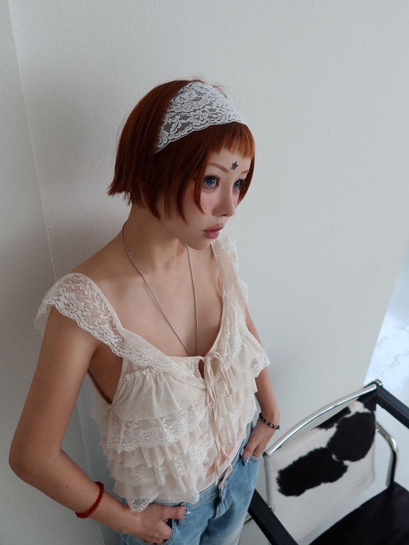 Zero Lace Cancan Frill Blouse