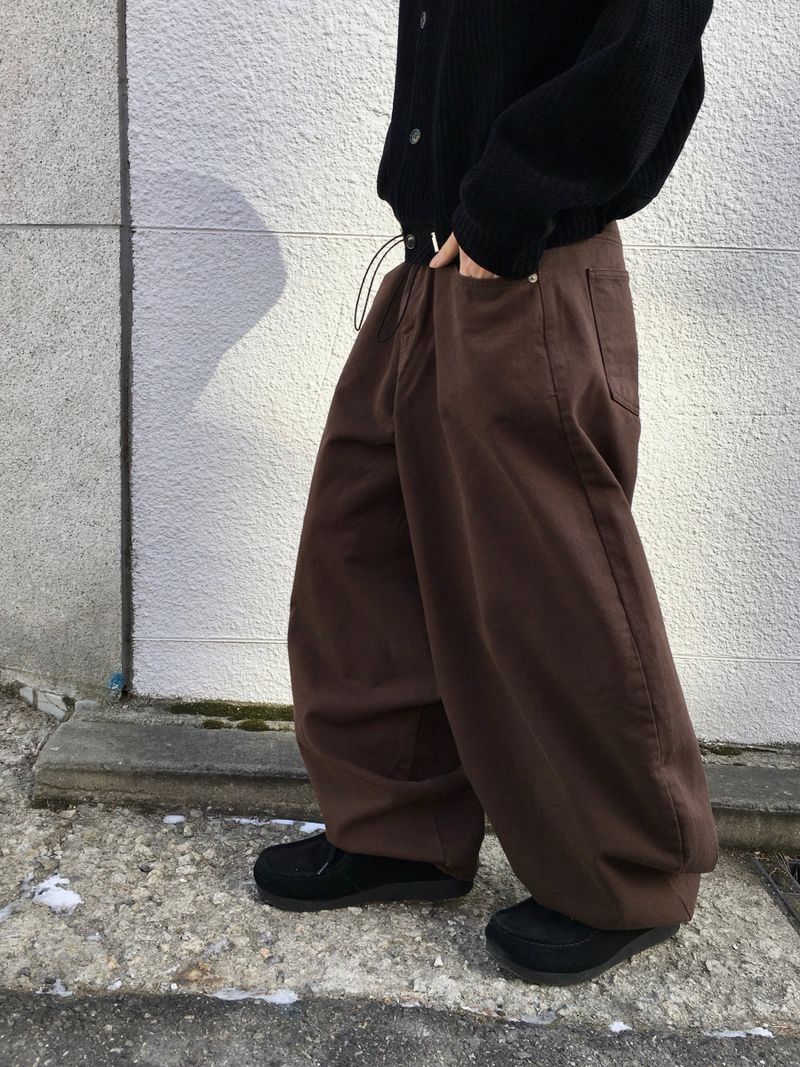 Vibrick Brown Balloon Wide Pants