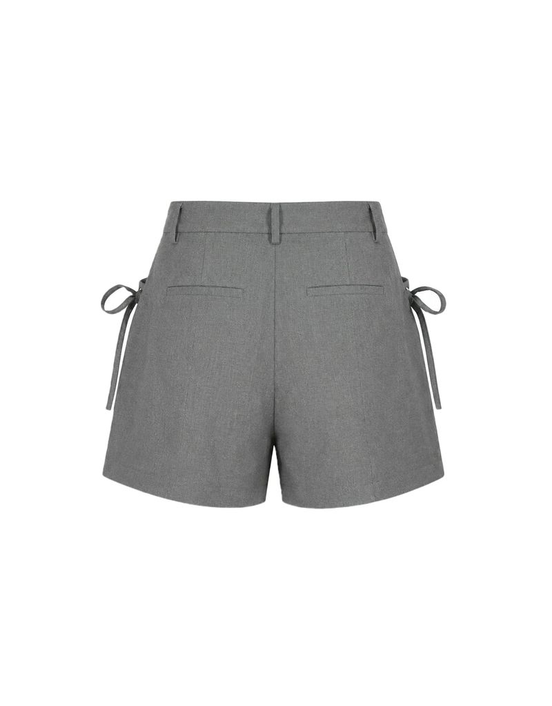 Ribbon Linen Summer Shorts Grey