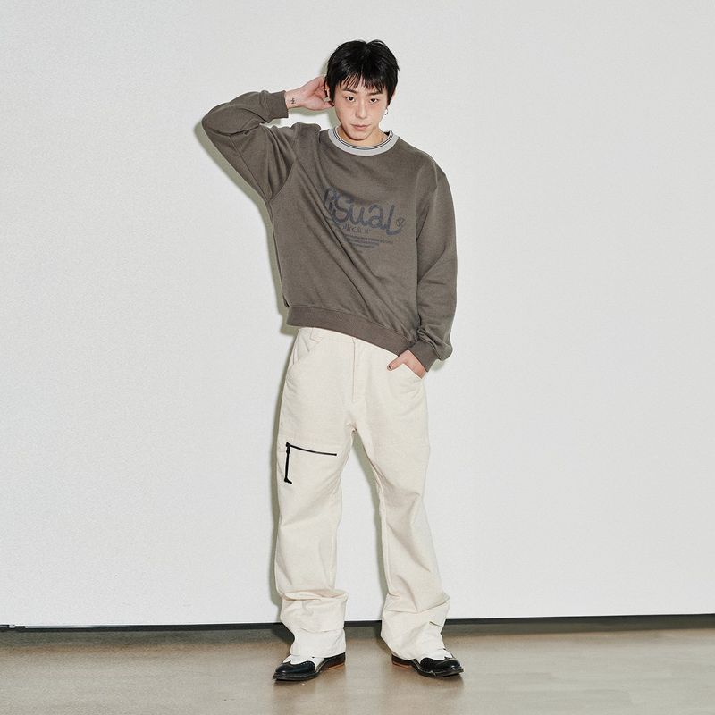 drawing artwork sweatshirt [khaki]