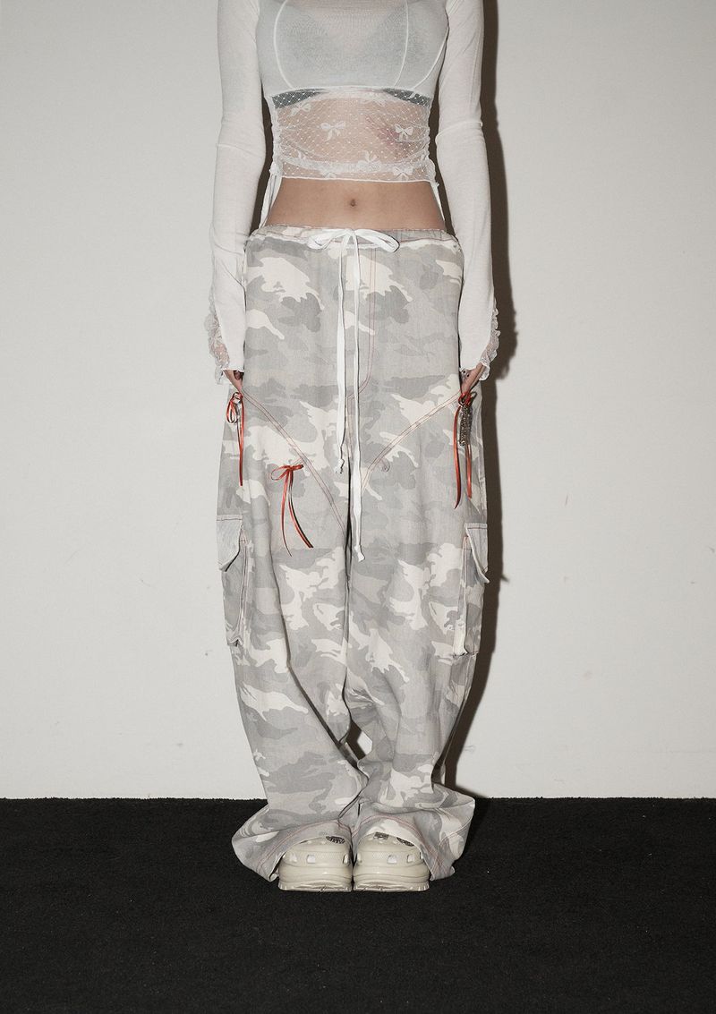 (20th reorder) lace cargo pants - camo