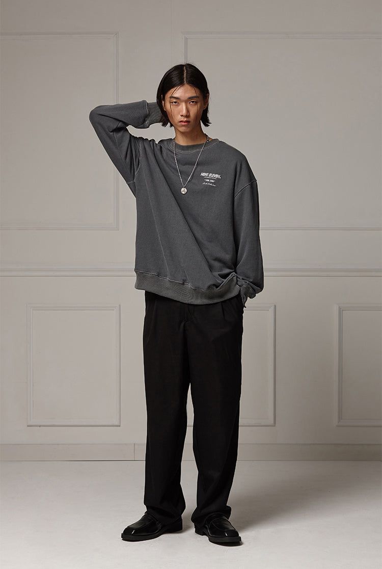 Pigment washed crewneck
