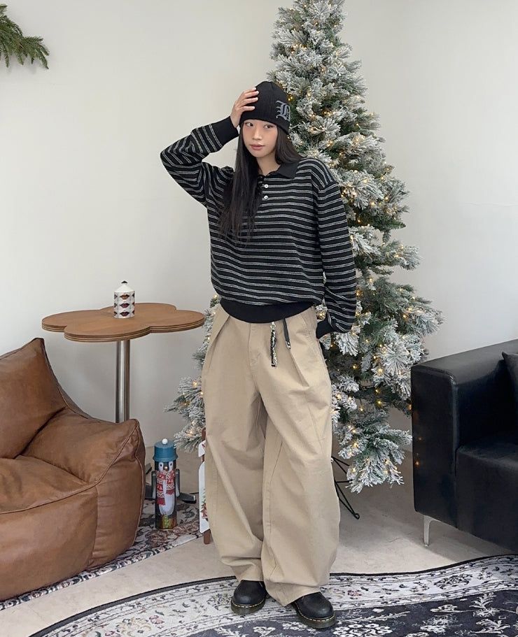 Heady Stripe Collar Knit