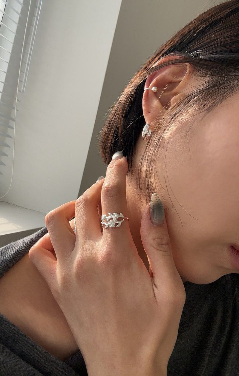 [925silver] Rose vine ring
