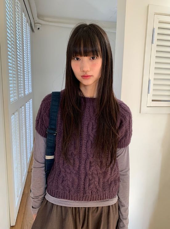 BAON（バオン）の「Shuel Wool Cable Short Sleeve Knit（Tops）」
