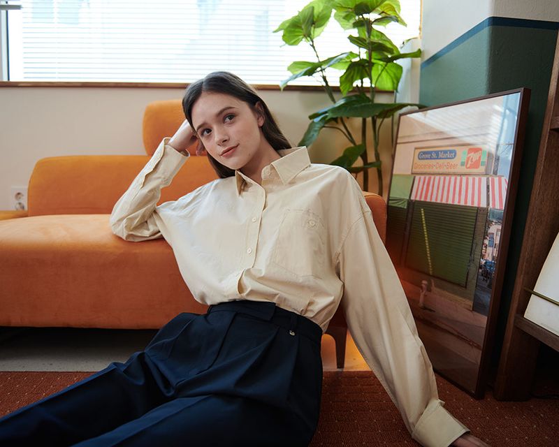 LOGO POPLIN SHIRT [IVORY]