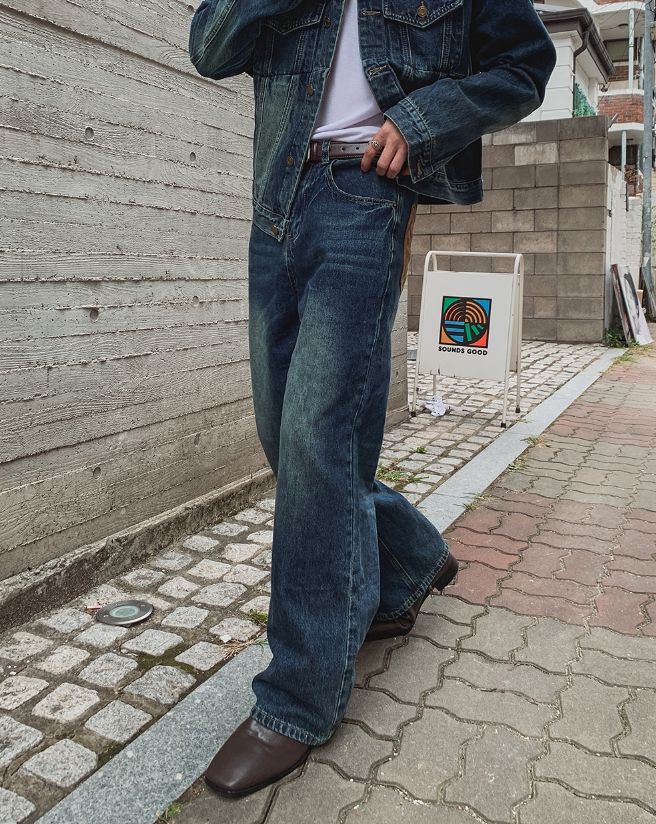 Morgan Corduroy Patch Wide Denim Pants