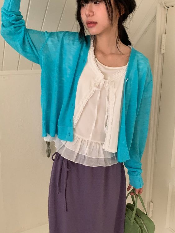 Yate Summer Color V-Neck Cardigan