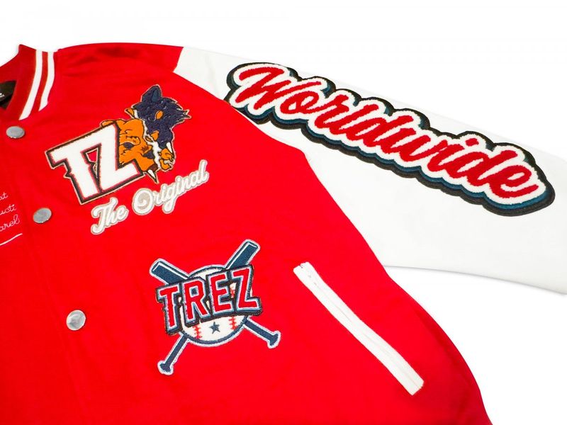 TZWORLDWIDE VARSITY JACKET - RED