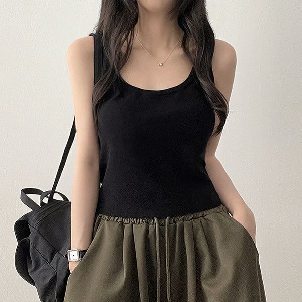 Derming knit sleeveless shirt