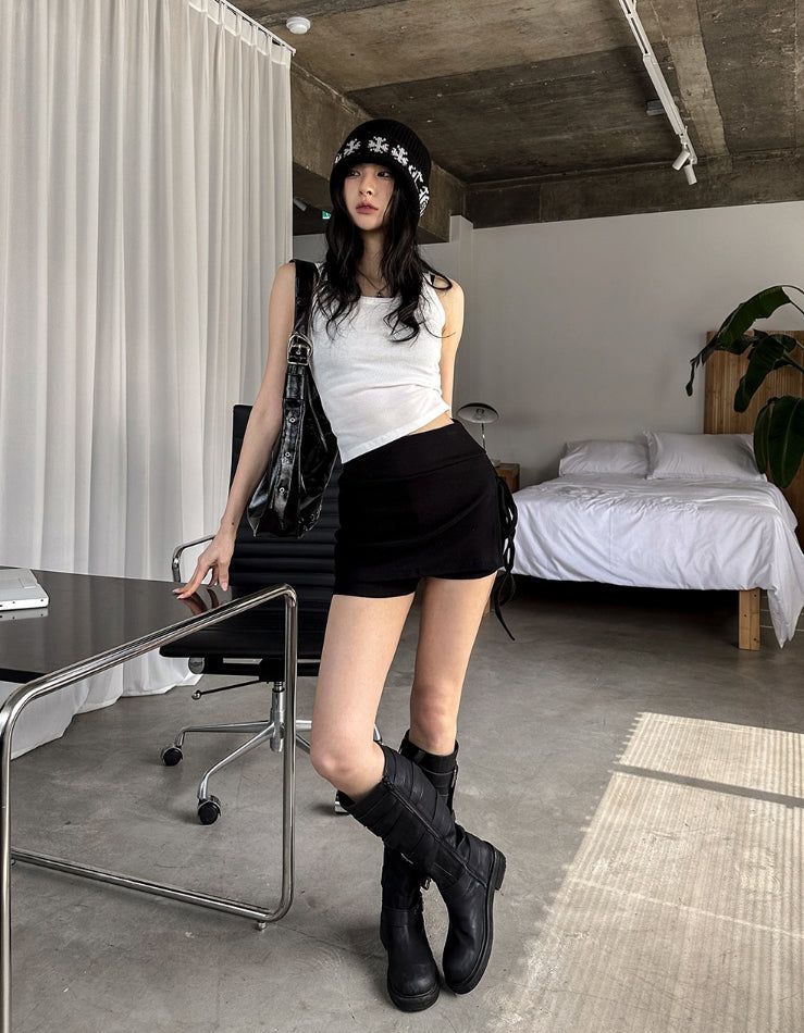 Della Ribbon Layered Skirt Pants