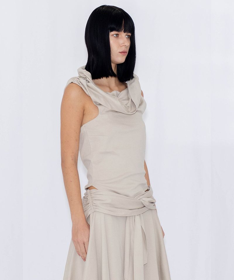 ASYMMETRIC DRAPE TOP