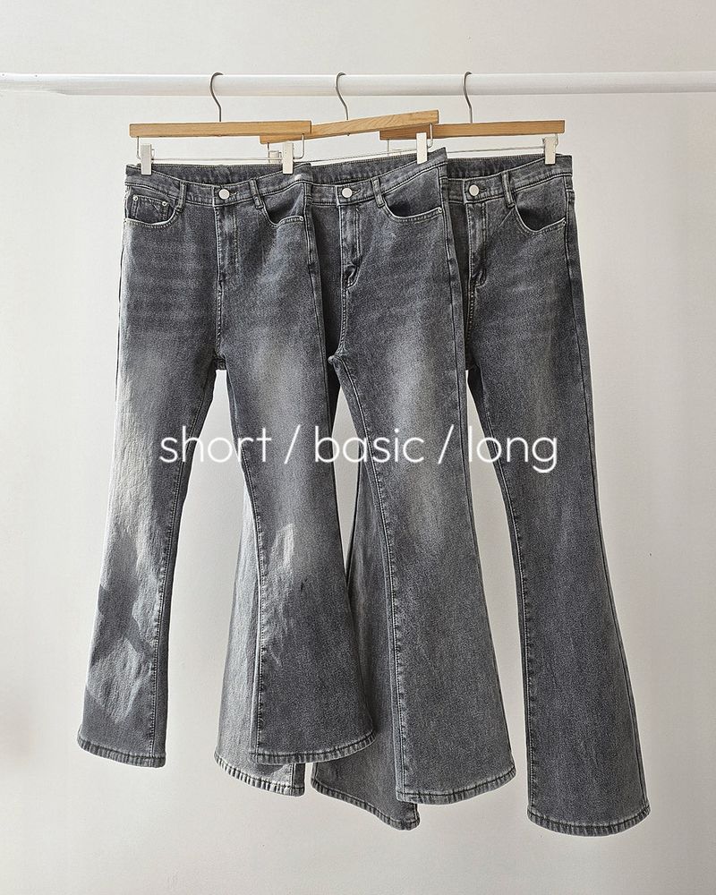 Fleece Bootcut Denim Pants