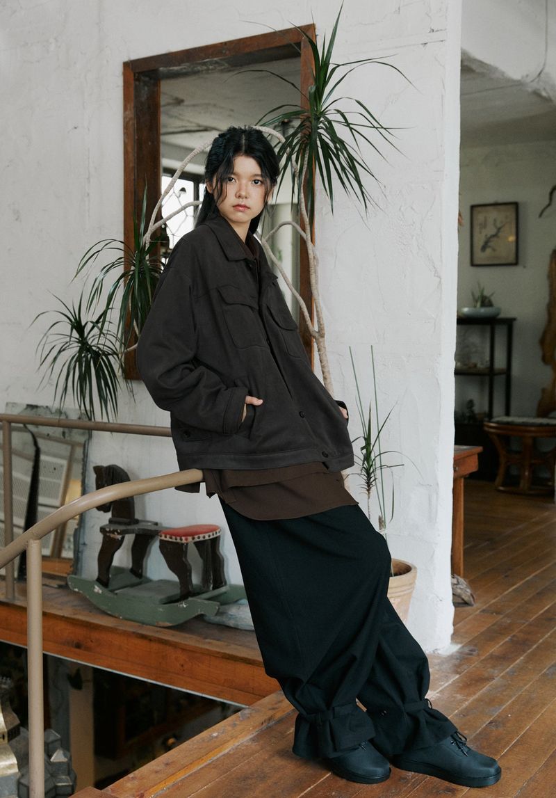 unisex strap balloon pants black