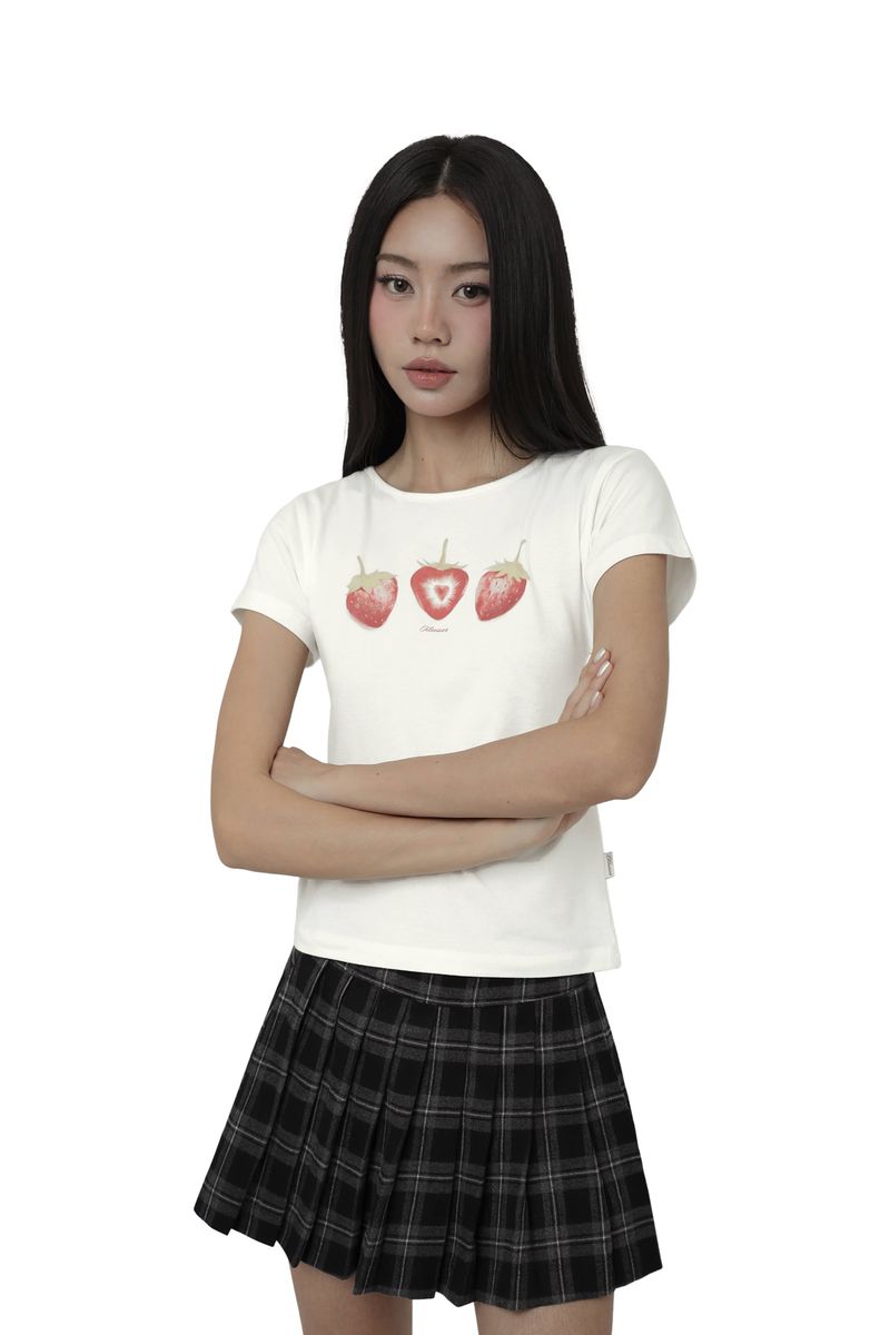 Red strawberry pastel top