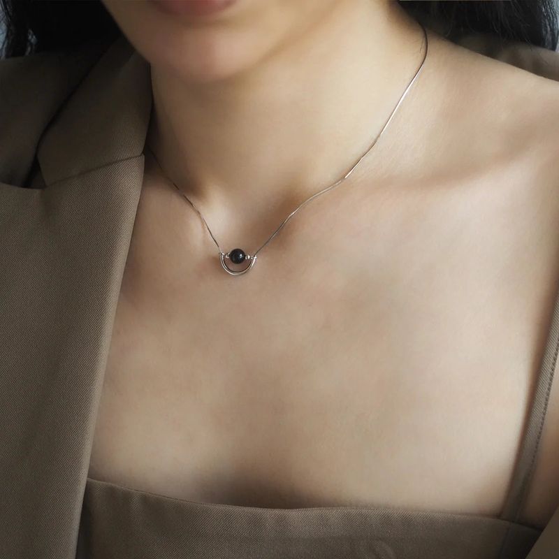 Juliette Black Agate Ball Necklace