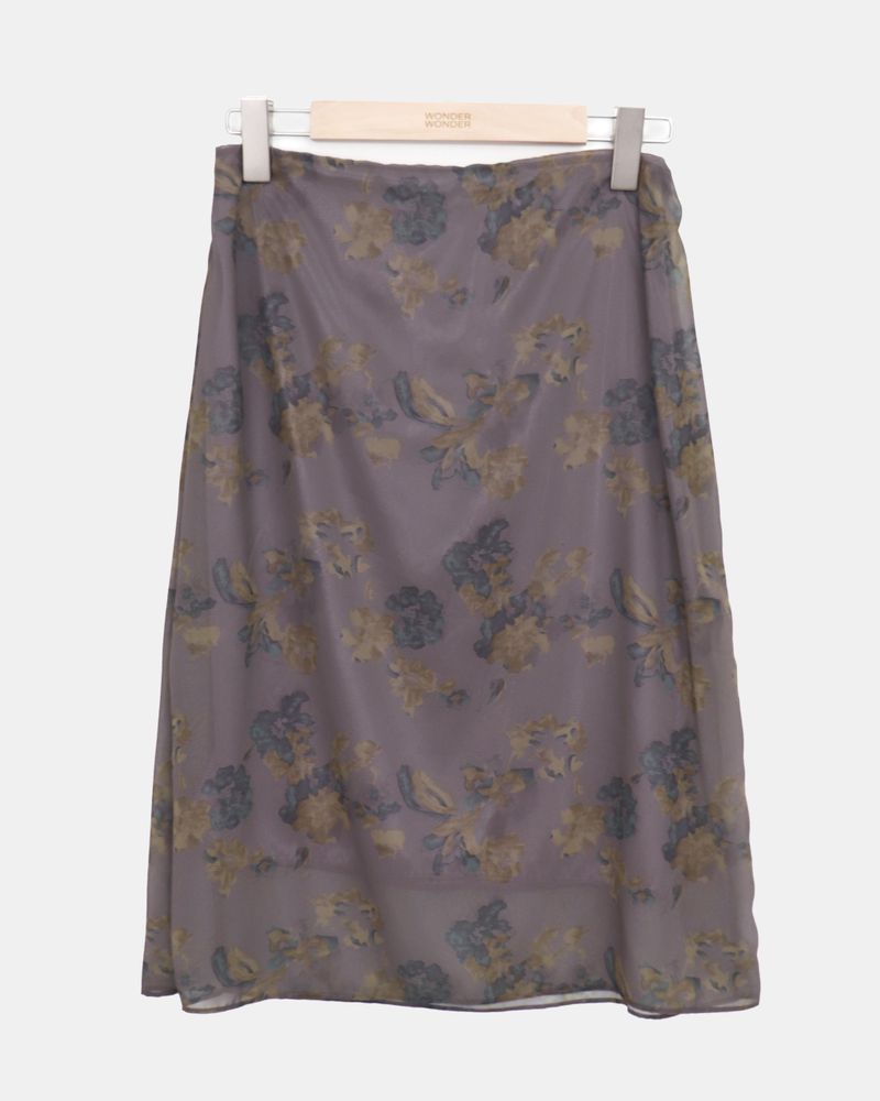 Jubel Flower Chiffon Midi Skirt