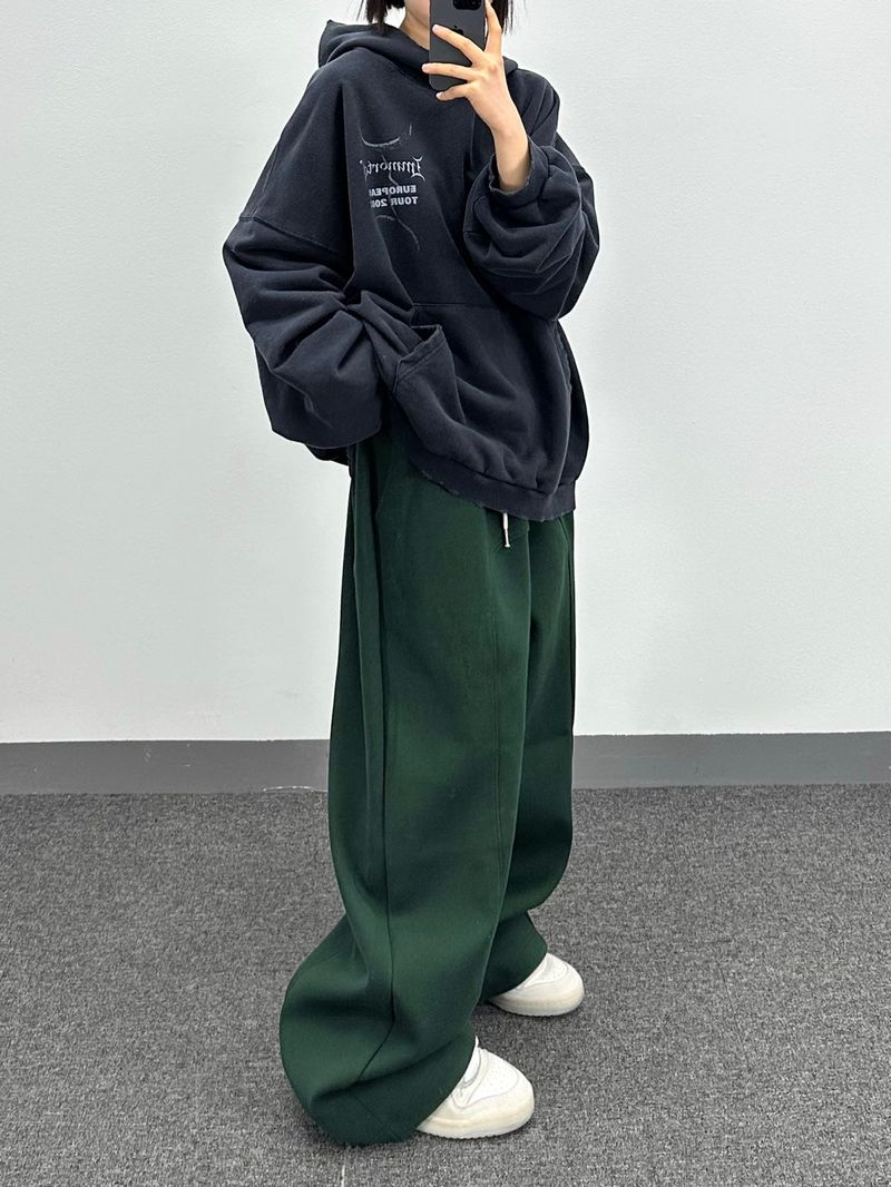 hip-hop curved cut pants