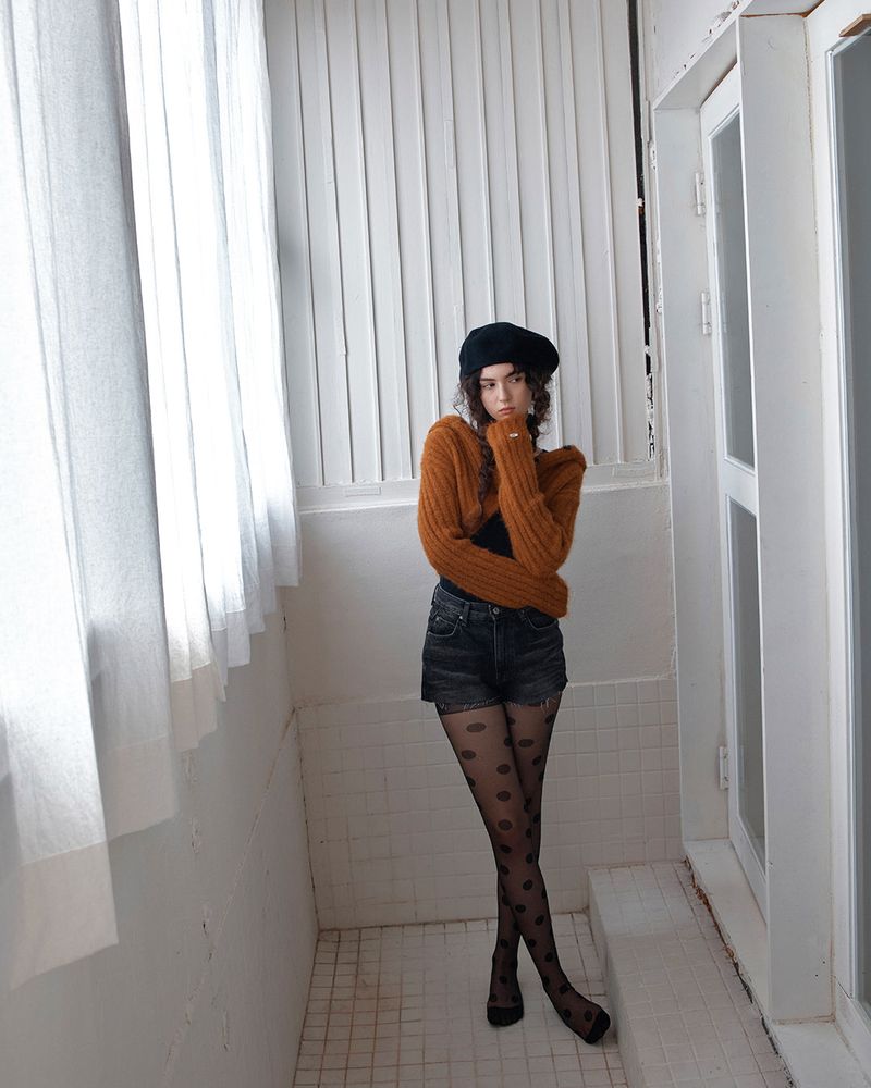 CROPPED HOODIE CARDIGAN - CAMEL BROWN