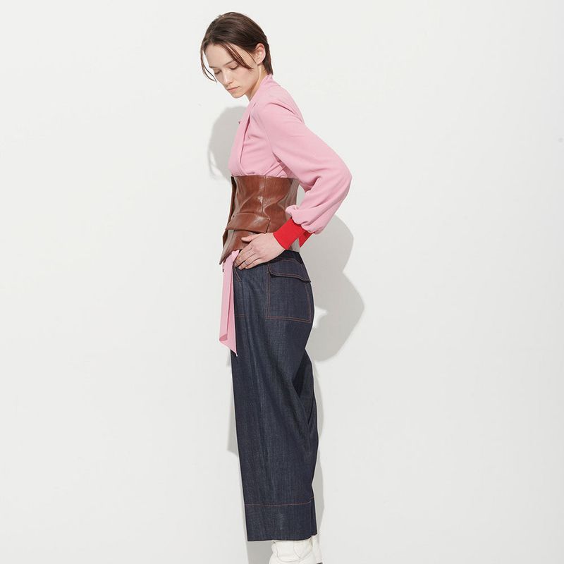  LUIS SCARF BLOUSE, PINK
