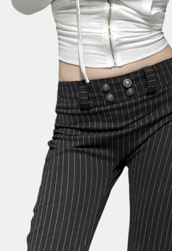 Antique button bootcut slacks