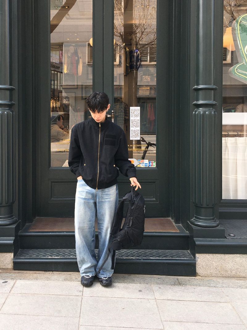 Bart washed straight denim pants