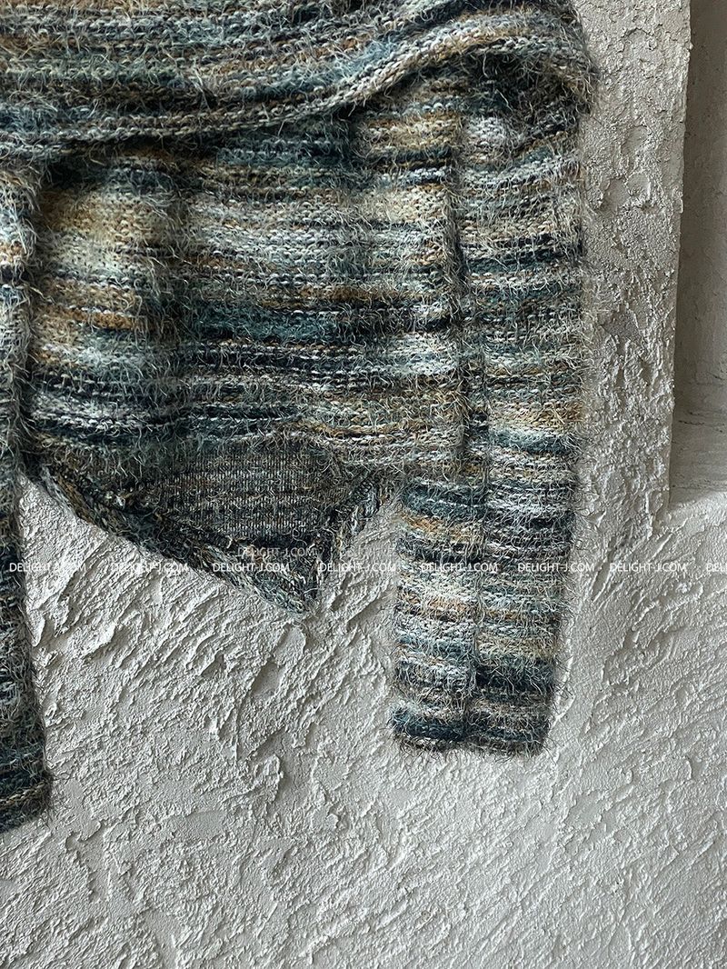 Muffler SET Off-Shoulder Mixed Knitwear