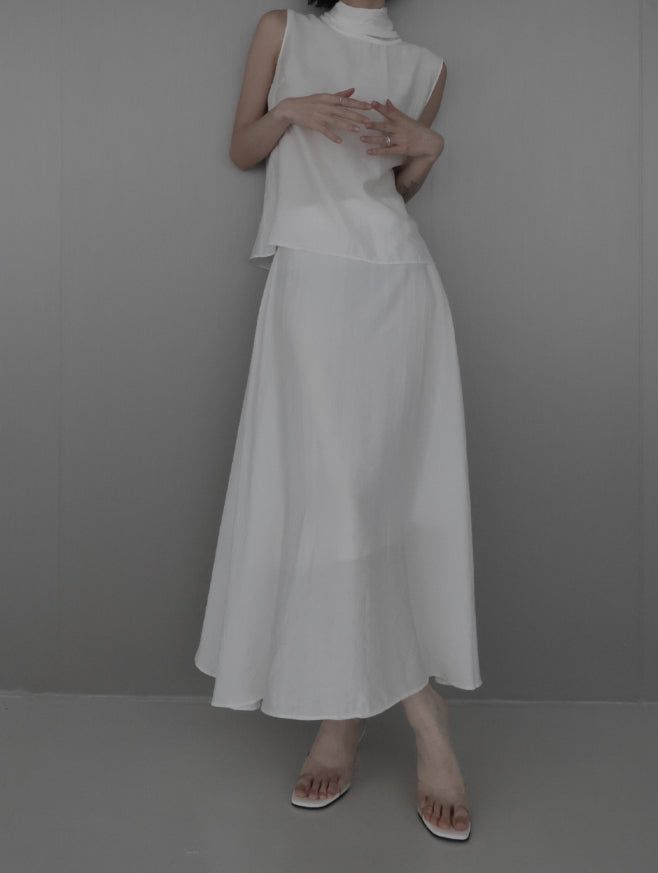 Raven Scarf Blouse Two-Piece Set