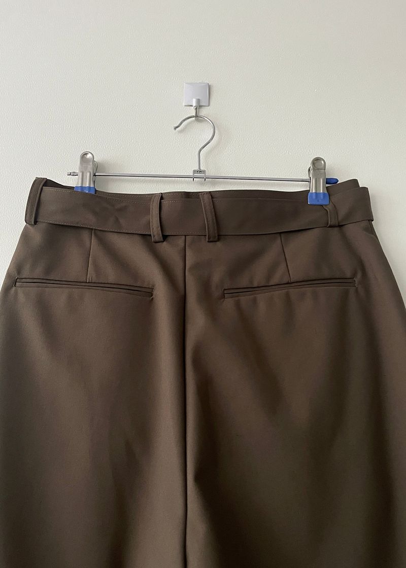 Pudding belt wide pants