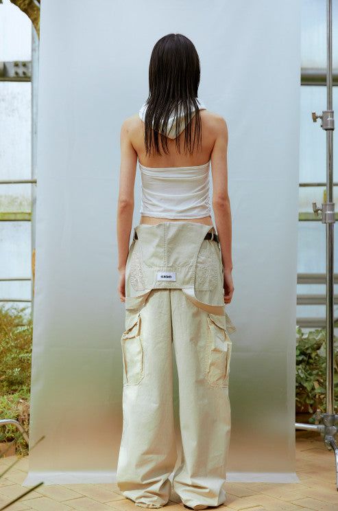 Hood Halter Sleeveless Top (WHITE)