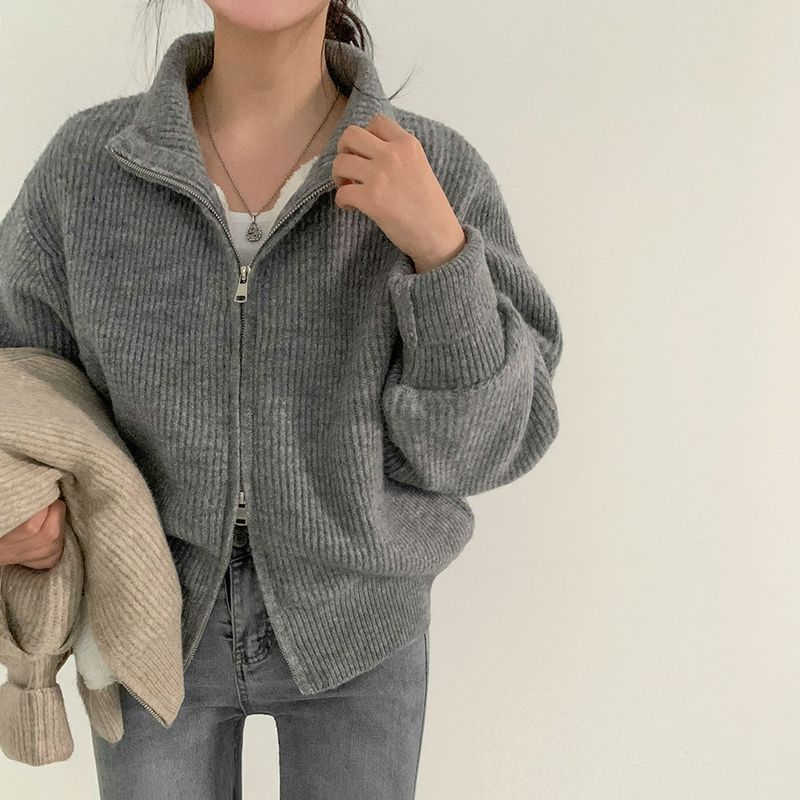 High Neck Two-Way Zip Jacket