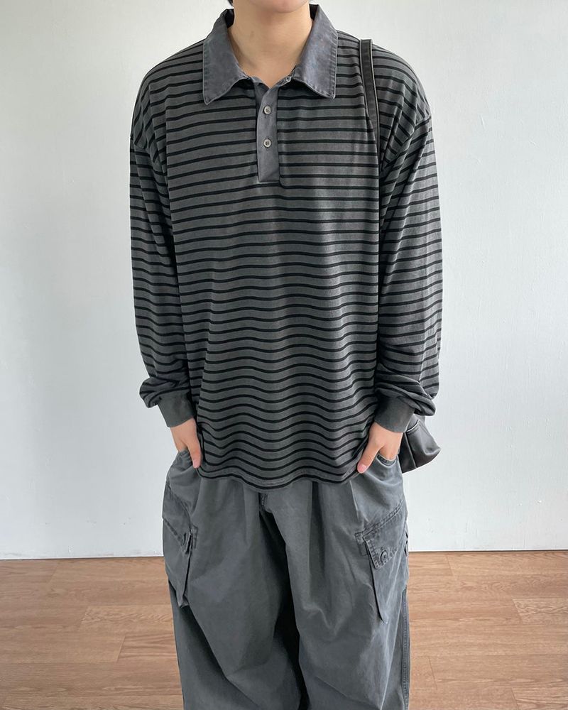 IDF（アイディーエフ）の「ウォッシュストライプピキュTシャツ（トップス）」