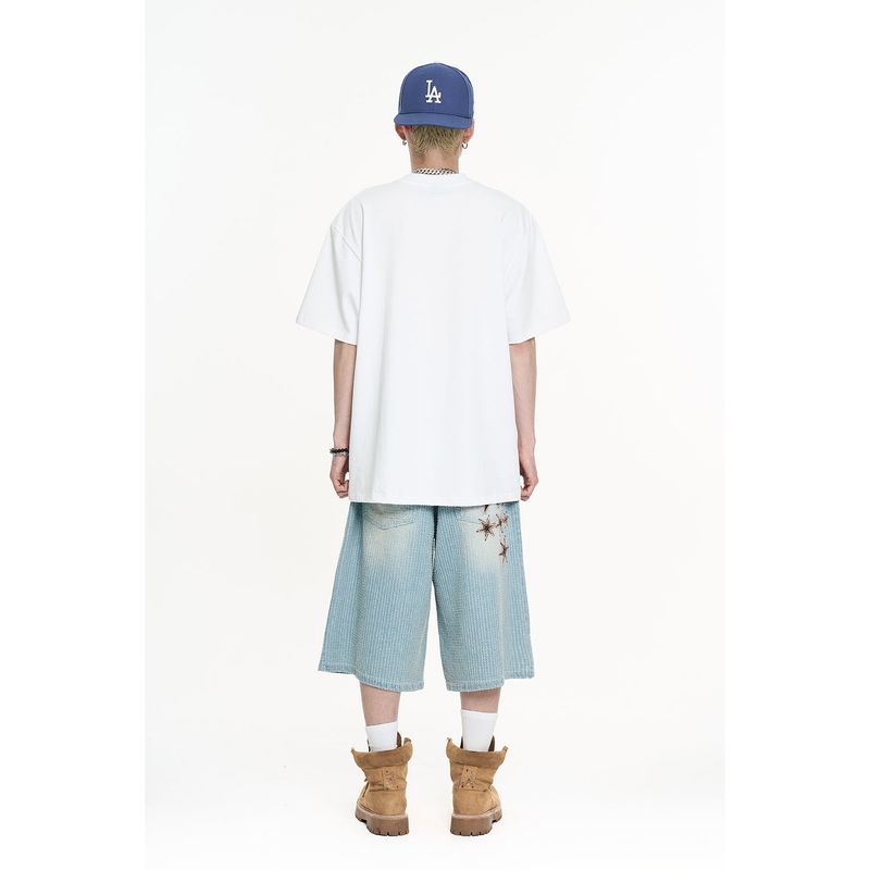 Check Applique Patch Short Sleeve - White