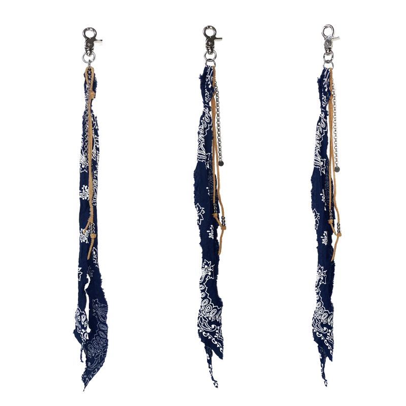 bandana ribbon keyring (navy)
