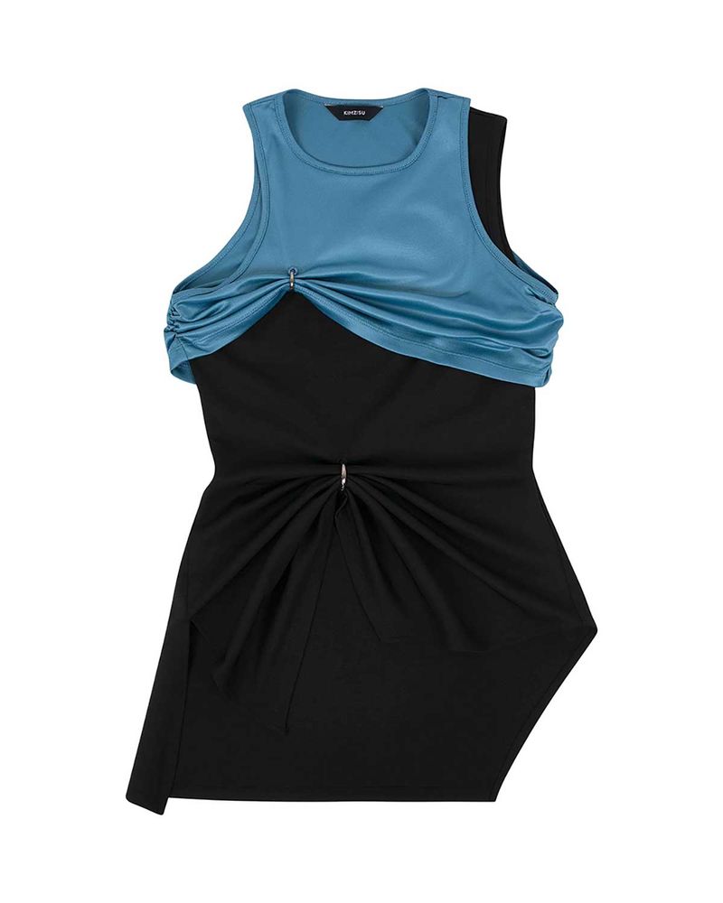 Chain Link Layered Top _ Teal