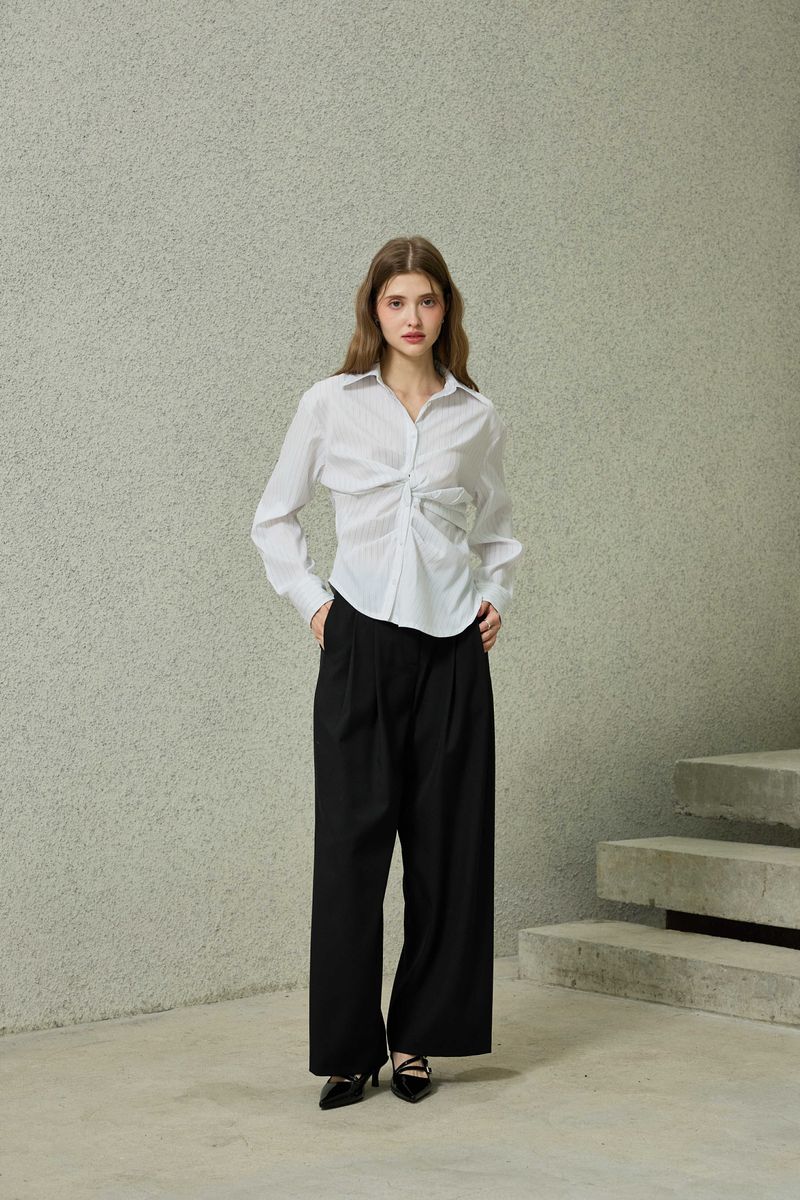 TOMO WIDE SLACKS / BLACK
