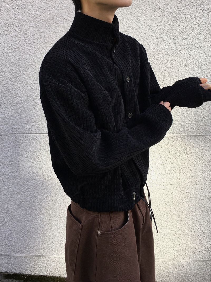 Merrick Velour High Neck Cardigan 3C