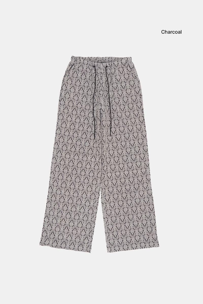 Ancient jacquard wide banding pants