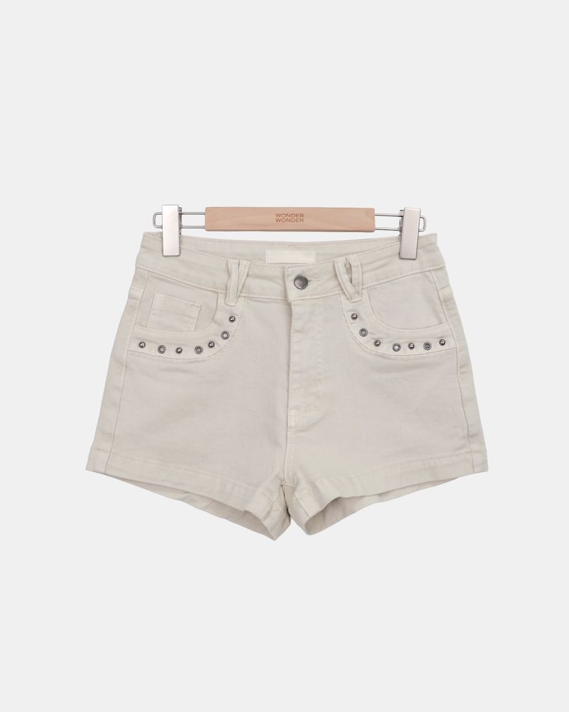 Qupen Washed Cotton Shorts