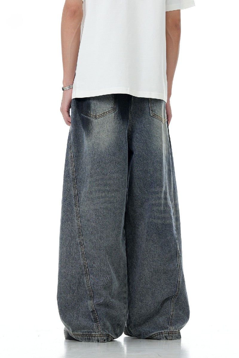 Graffiti Ripped Lantern Jeans