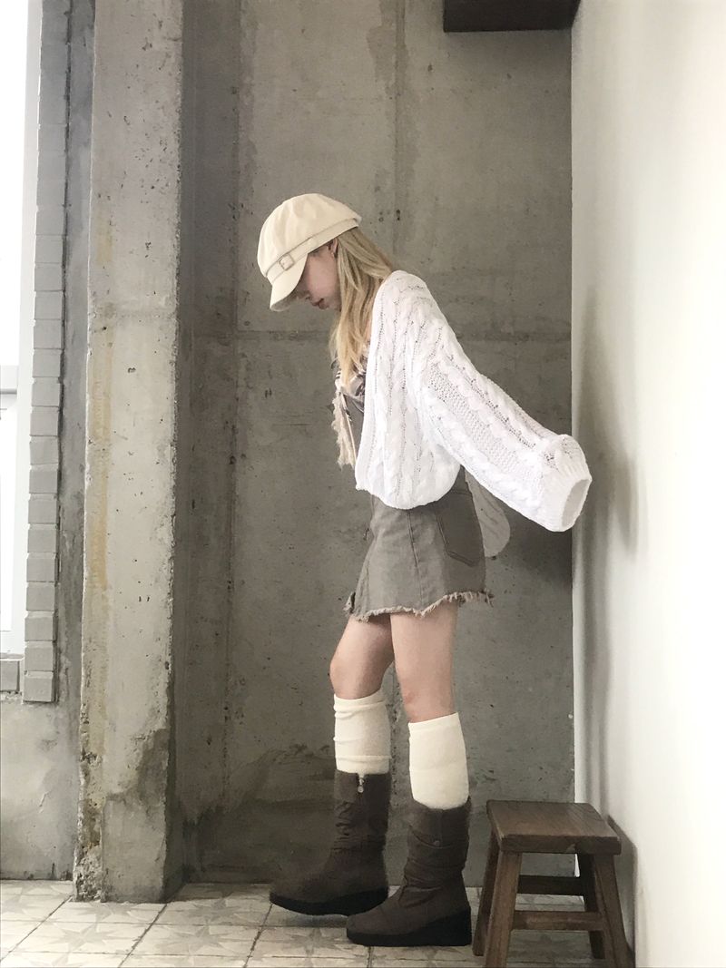 Romantic loose twisted shawl cardigan