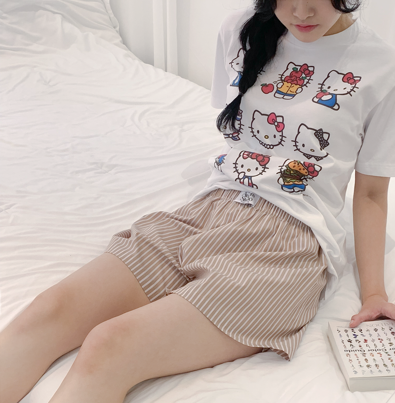 Avivere pajama pants_stripe beige pink