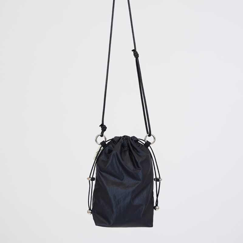 Glazed mini bag - BLACK / IVORY