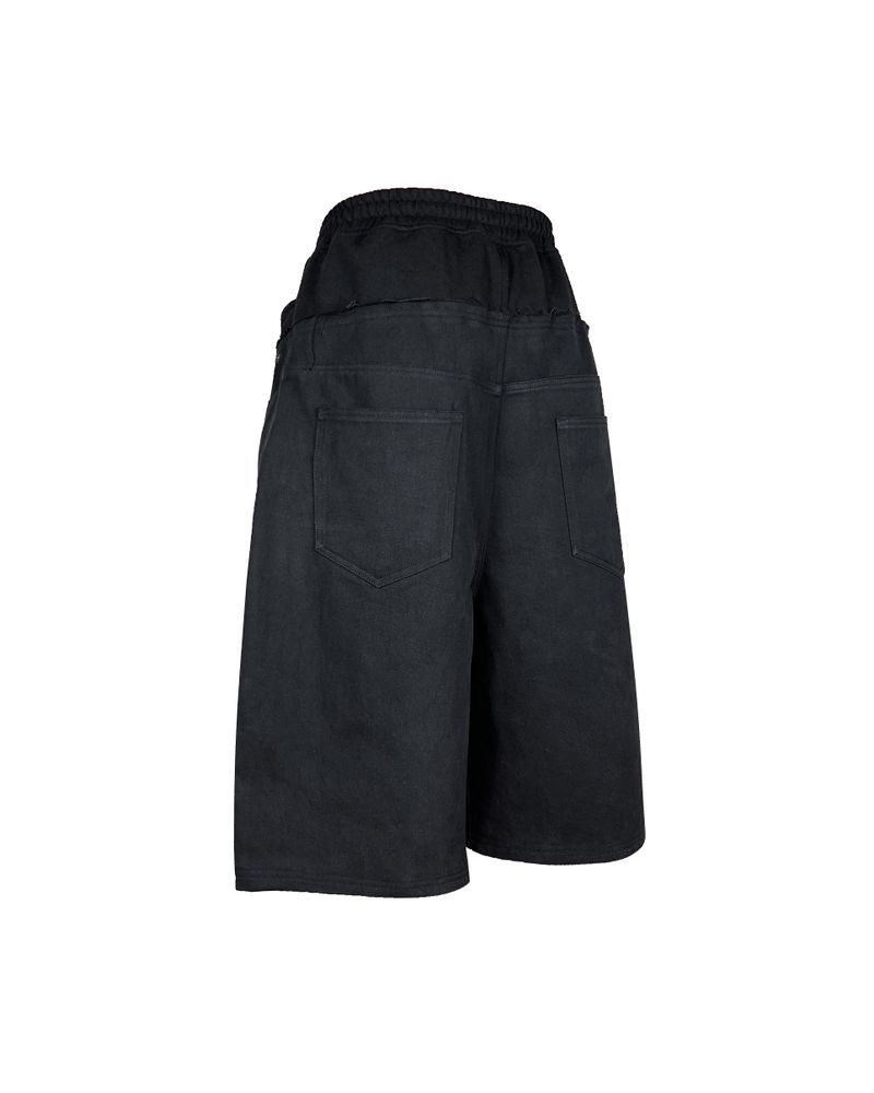 SWEAT X DENIM 2 LAYERED SHORTS